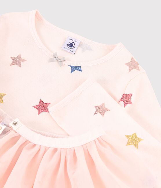 Pijama de disfraz de bailarina rosa para niña de punto rosa FLEUR/blanco MULTICO