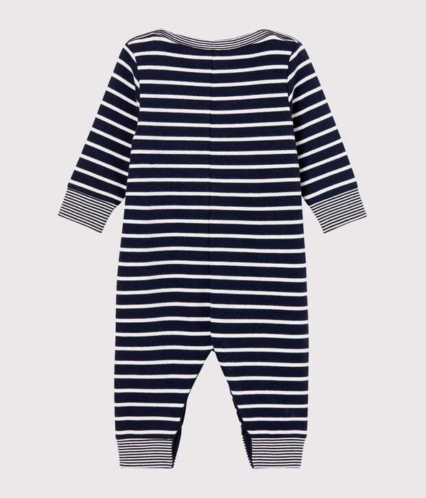 Mono largo con rayas marineras para beb&eacute; ni&ntilde;o azul/blanco