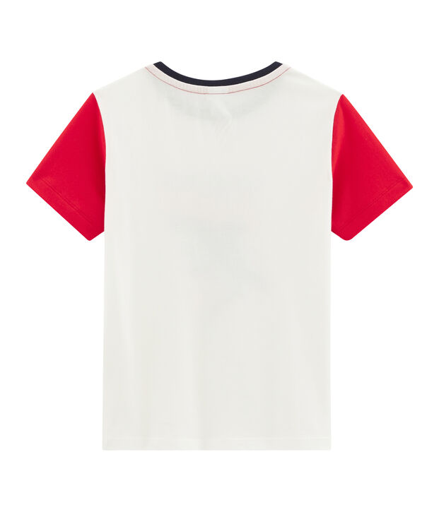 Camiseta de ni&ntilde;o blanco/rojo