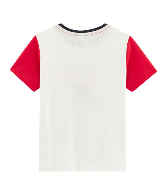 Camiseta de niño blanco MARSHMALLOW/rojo PEPS