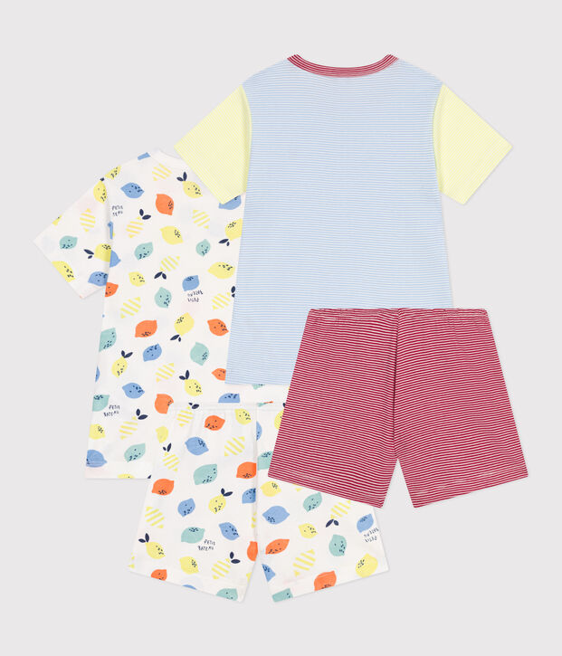 Juego de 2 pijamas infantiles cortos de algod&oacute;n multicolor