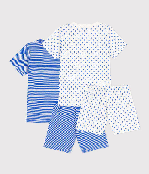 Juego de 2 pijamas cortos milrayas de algod&oacute;n para ni&ntilde;o multicolor