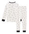 Pijama de terciopelo para niño pequeño blanco MARSHMALLOW/blanco MULTICO