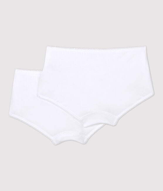 Juego de 2 culottes blancos de niña de algodón orgánico variante 1