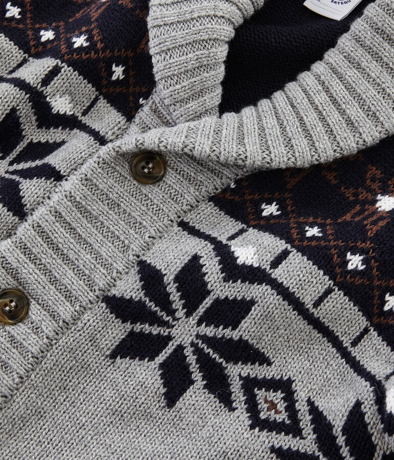 C&aacute;rdigan de punto para ni&ntilde;o gris/azul/marron