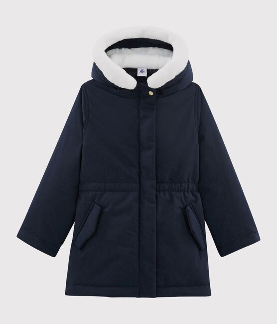 Parka de algodón revestido para niña azul SMOKING