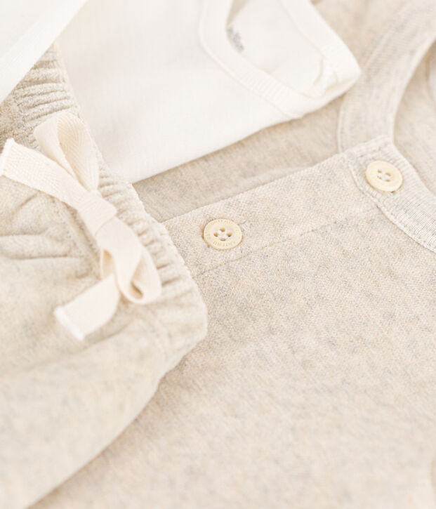 Conjunto de terciopelo y body para beb&eacute; MONTELIMAR CHINE