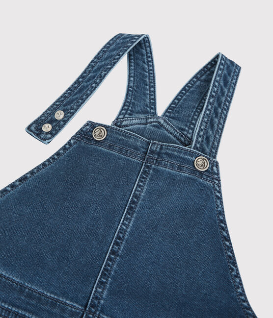 Pichi de tejido vaquero ecológico de niña azul DENIM BLEU DELAVE