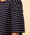 Camiseta LE BOXY de algodón para mujer azul SMOKING/blanco MARSHMALLOW