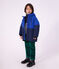 Parka infantil midi lisa colorblock azul/multicolor