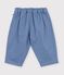 Pantal&oacute;n de sarga lisa para beb&eacute; azul