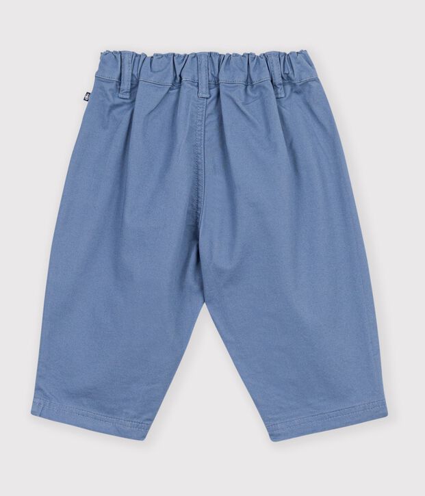 Pantal&oacute;n de sarga lisa para beb&eacute; azul