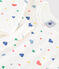 Pijama infantil de terciopelo con estampado de corazones blanco MARSHMALLOW/blanco MULTICO