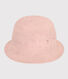 Gorro rosa con bordado inglés para niña