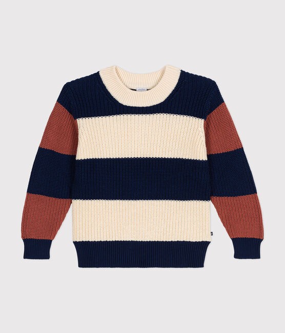 Jersey de algodón infantil a rayas blanco AVALANCHE/ MULTICO