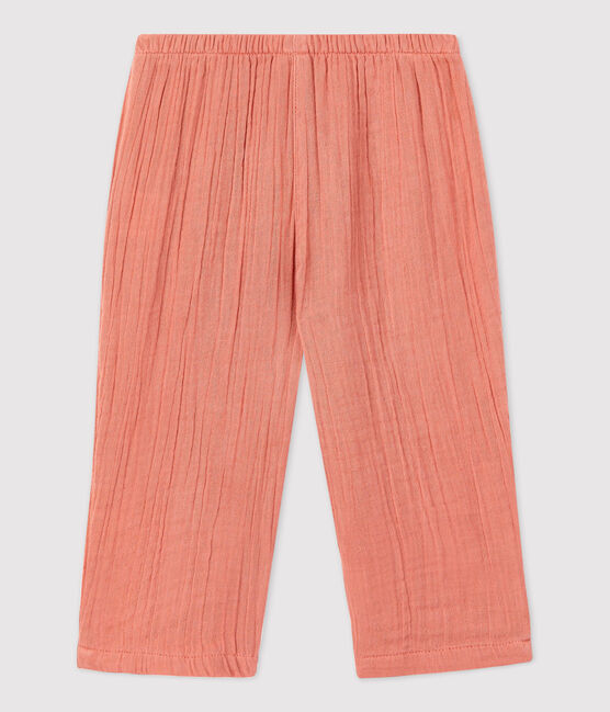 Pantalón de gasa de algodón ecológico para bebé rosa PAPAYE