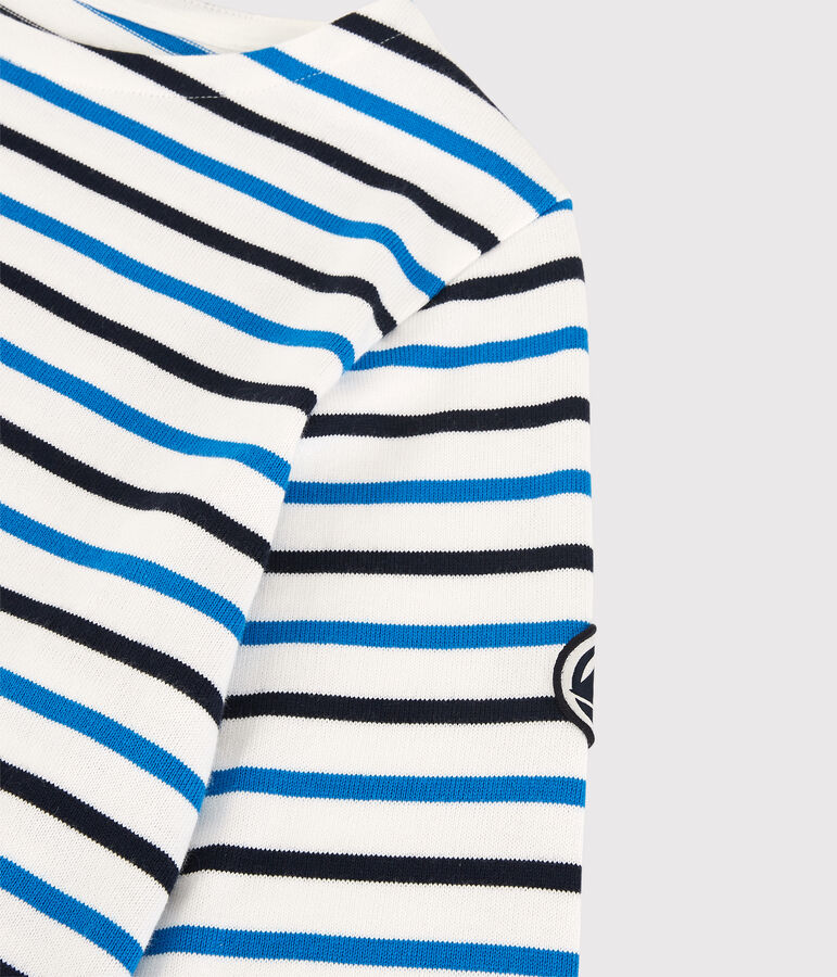 Jersey marinero de algod&oacute;n de mujer blanco/azul/azul