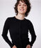 Cárdigan de algodón liso para mujer negro BLACK