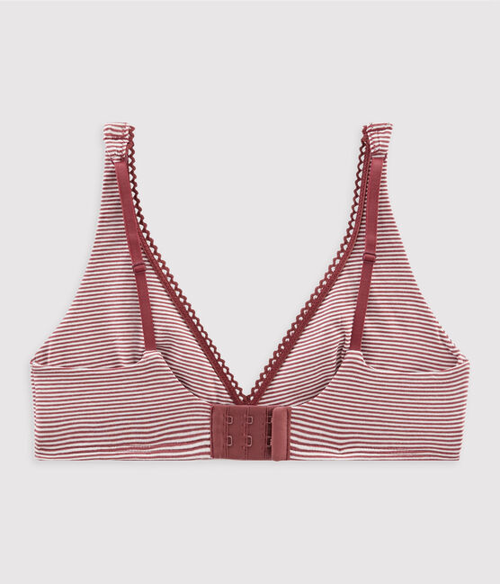 Sujetador triangula de mujer rojo CARMIN/blanco MARSHMALLOW
