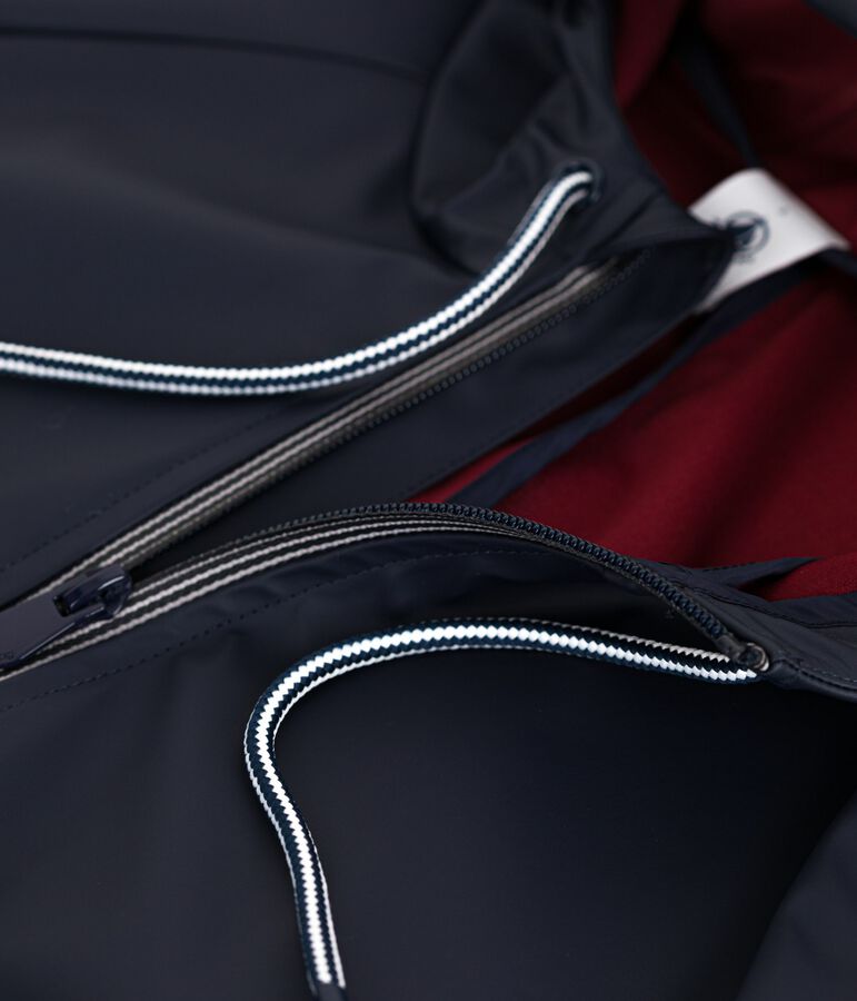 Chubasquero largo y bicolor para mujer azul