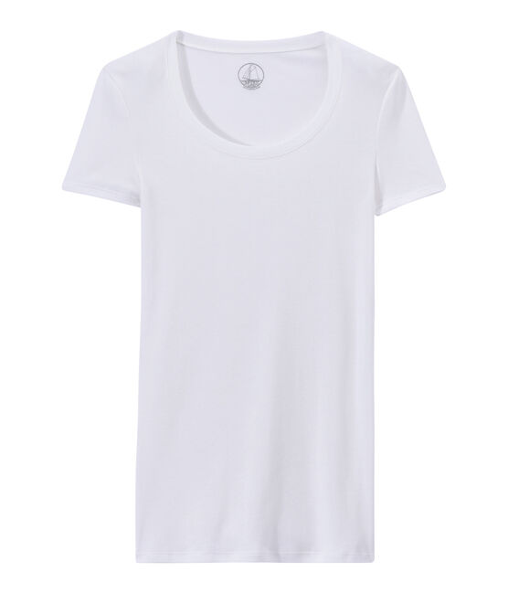 Camiseta de algodón ligero para mujer blanco LAIT
