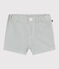 Shorts de seersucker a rayas para bebé blanco MARSHMALLOW/azul BRUT