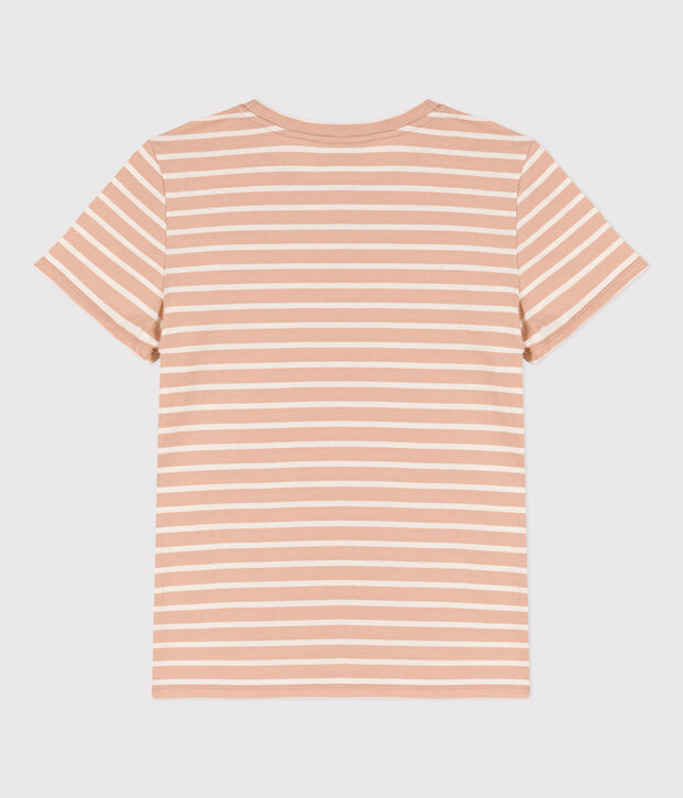 La camiseta RECTA de algod&oacute;n con cuello redondo para mujer beige/crudo