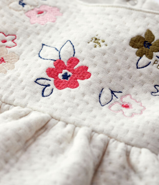 Vestido acolchado de beb&eacute;. beige