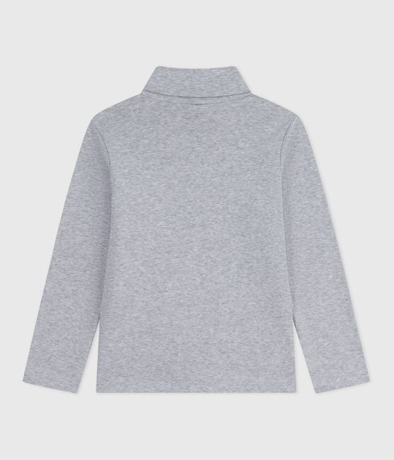 Camiseta infantil de cuello alto de algodón gris FUMEE CHINE