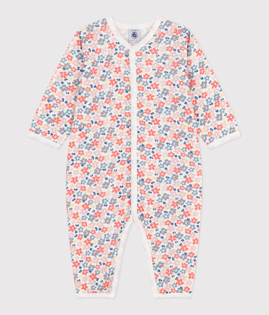 Pijama sin pies de algodón estampado para bebé blanco MARSHMALLOW/blanco MULTICO