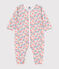 Pijama sin pies de algodón estampado para bebé blanco MARSHMALLOW/blanco MULTICO
