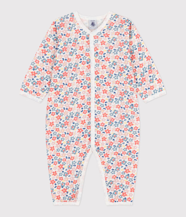 Pijama sin pies de algod&oacute;n estampado para beb&eacute; blanco/multicolor