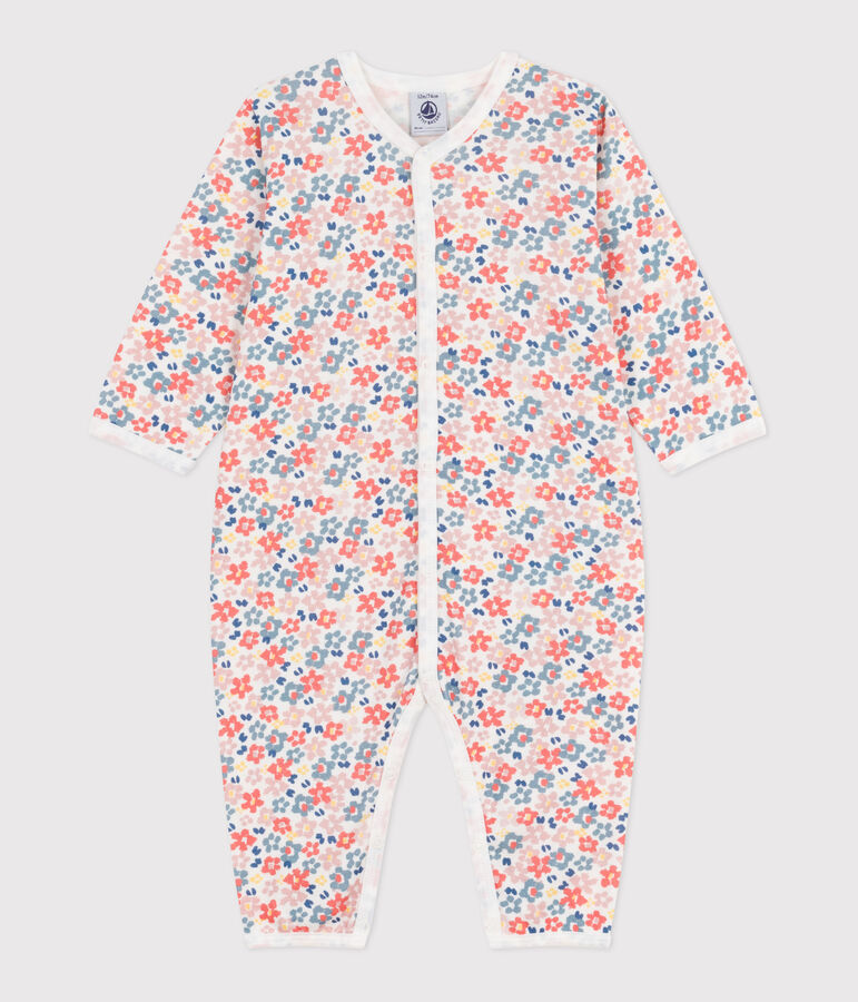 Pijama sin pies de algod&oacute;n estampado para beb&eacute; blanco/multicolor