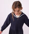 Vestido infantil liso de manga larga de algod&oacute;n SMOKING