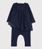 Vestido con leggings en terciopelo para bebé niña azul SMOKING