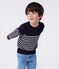 Jersey marinero infantil de lana y algodón a rayas azul SMOKING/blanco MARSHMALLOW