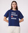Camiseta Boxy de algodón para mujer azul MEDIEVAL