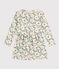 Vestido de muletón de manga larga con flores para niña blanco AVALANCHE/ MULTICO