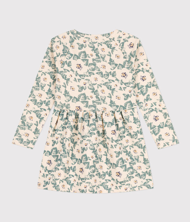 Vestido de mulet&oacute;n de manga larga con flores para ni&ntilde;a crudo/multicolor