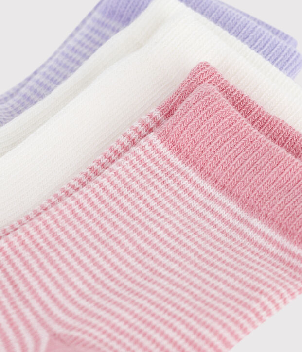 3 pares de calcetines de algod&oacute;n milrayas para beb&eacute; multicolor