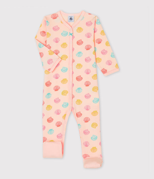 Pijama de punto para beb&eacute; de ni&ntilde;a rosa/multicolor