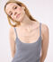Camisón de algodón a rayas para mujer azul SMOKING/blanco MARSHMALLOW