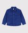 Camisa infantil lisa de terciopelo azul
