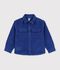 Camisa infantil lisa de terciopelo azul