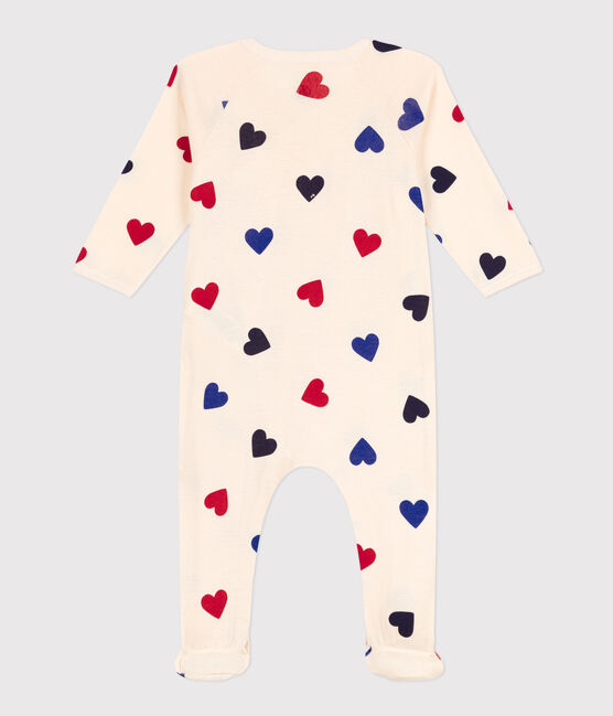 Pijama de algodón con corazón para bebé blanco AVALANCHE/ MULTICO