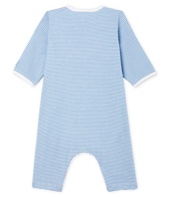 Bodyjama sin pies para bebé niña de punto azul ACIER/blanco MARSHMALLOW