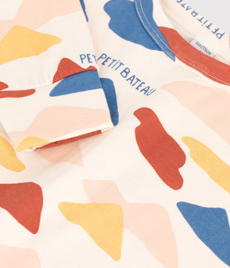 Sudadera estampada de t&uacute;bico de ni&ntilde;a / ni&ntilde;o crudo/multicolor