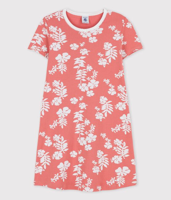 Camisón hawaiano de algodón de niña rosa PAPAYE/ MARSHMALLOW