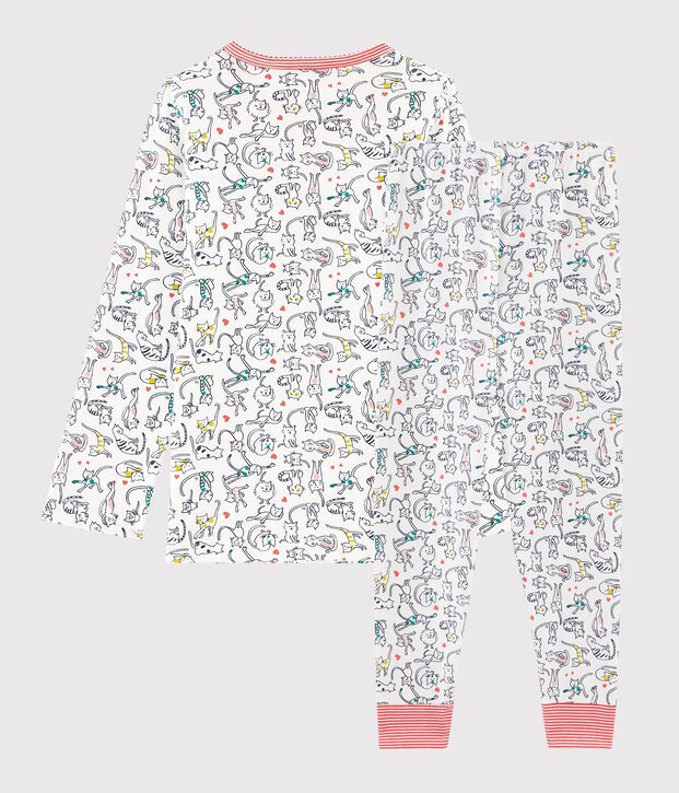Pijama de punto blanco/multicolor