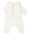 Conjunto de tres piezas para bebé niña de túbico blanco MARSHMALLOW